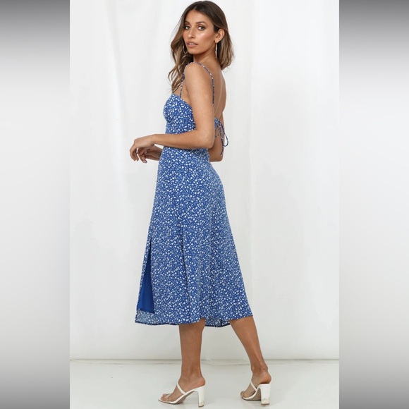 REMINISCING ON THOSE DAYS MIDI DRESS ROYAL BLUE- sold out on website - Picture 3 of 7